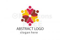 Abstract heart shape people logo design