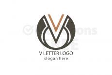 Editable v logo design free