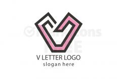 Luxury letter v logo design
