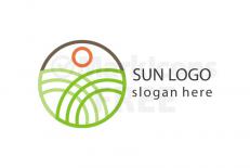 Sun nature logo royalty free